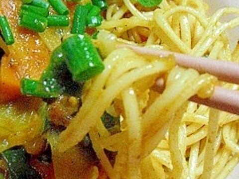 カレースパゲティ風☆素麺チャンプルー